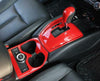 For Nissan Rogue 14-20 ABS Red Carbon Fiber Car Gear shift panel full set trim