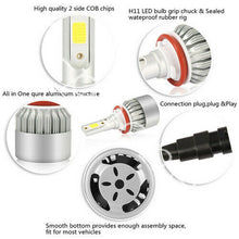 2X H11 LED Headlight Kit Low Beam Bulb Super Bright 6000K 30Days Free Return
