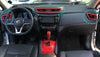 For Nissan Rogue 2014-2020 ABS Red Carbon Fiber Dashboard air outlets vent Trim