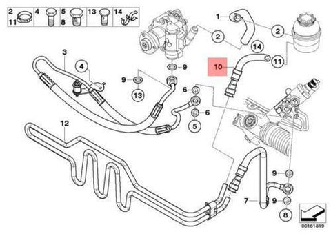GENUINE BMW E90 E91 E92 E93 POWER STEERING PIPE Expansion hose back 32416796332