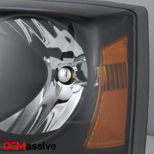 Fit 2005 2006 2007 Dodge Dakota Black Bezel Replacement Headlights L+R Headlamps