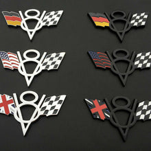 Black V8 American US USA United State Chrome Metal Front Emblem Badge For Toyota