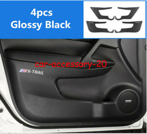 4x Black Inner Door Anti Kick Pad Panel cover For Nissan Rogue X-Trail 2014-2020