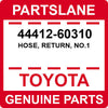 44412-60310 Toyota OEM Genuine HOSE, RETURN, NO.1