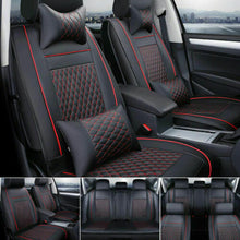 Deluxe PU leather Car SUV Seat Cover Full Set Front+Rear Cushion 5-Seats +Pillow