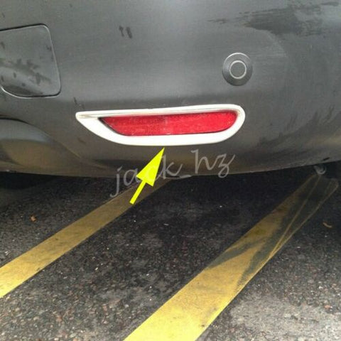 Chrome Rear Reflector Fog Light Cover Surrounds For 2017-2020 Nissan Rogue Sport