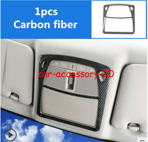 1x Carbon fiber Front Reading Lamp Cover trim For Nissan Rogue X-Trail 2014-2020