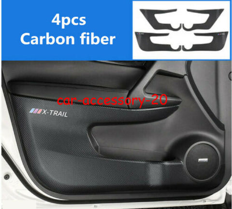 Carbon fiber Inner Door Anti Kick Pad Panel For Nissan Rogue X-Trail 2014-2020