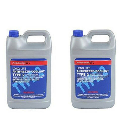 For Honda Acura Set of 2 Gallons Engine Coolant Antifreeze Type 2 Blue Genuine