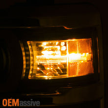 Fit 2014-2015 Silverado 1500 Black LED DRL U Neon Bar Style Projector Headlights