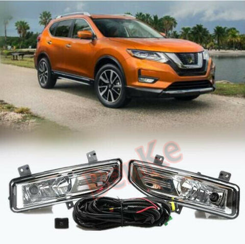FIT for 2017-2020 Nissan Rogue Front fog lamp Kit w/Bulb Switch Cable 1set
