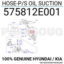 575812E001 Genuine Hyundai / KIA HOSE-P/S OIL SUCTION