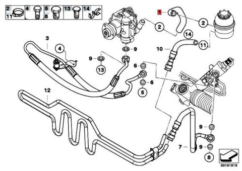 GENUINE BMW E90 E91 E92 E81 E82 E87 E88 POWER STEERING PIPE Expansion hose