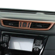 For Nissan Rogue 2014-2020 ABS Wood grain Dashboard middle air outlets vent Trim