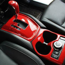For Nissan Rogue 14-20 ABS Red Carbon Fiber Car Gear shift panel full set trim