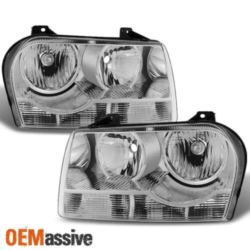 Fits 05-10 Chrysler 300 Replacement Halogen Type Headlights Headlamps LH + RH