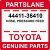 44411-36410 Toyota OEM Genuine HOSE, PRESSURE FEED