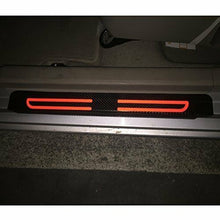 Black Carbon Fiber Sticker Protectors+Red Sticker Car Door Entry Guard Sill