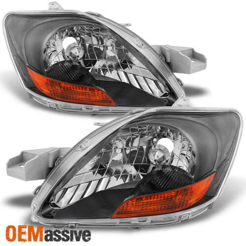 Fits 07-12 Yaris 4DR Sedan Headlight Front Lamps Replacement Pair Left + Right