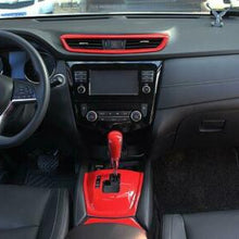 For Nissan Rogue 2014-2020 ABS Red Carbon Fiber Dashboard air outlets vent Trim