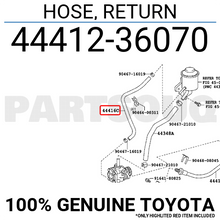 4441236070 Genuine Toyota HOSE, RETURN 44412-36070