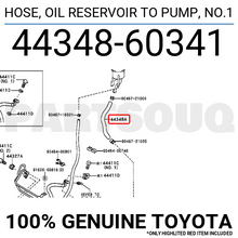 4434860341 Genuine Toyota HOSE, OIL RESERVOIR TO PUMP, NO.1 44348-60341