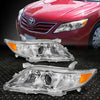 FOR 2010-2011 TOYOTA CAMRY CHROME HOUSING AMBER CORNER PROJECTOR HEADLIGHT NEW