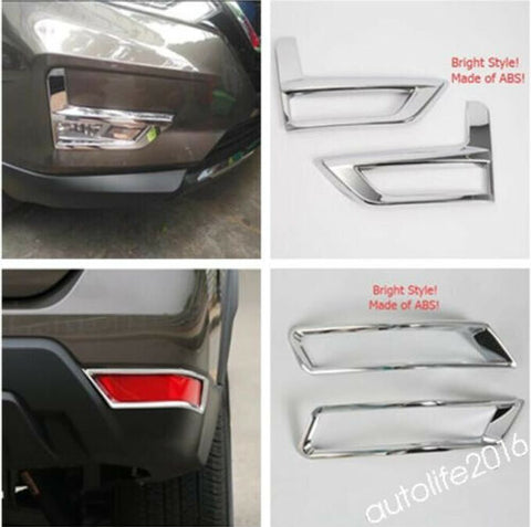 Front + Rear Fog Lights Frame Trim For Nissan X-Trail Rogue 2017 - 2020 Exterior