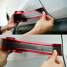 Carbon Fiber Red Bumper Strip Soft Rubber DIY Door Sill Edge Guard Car Stickers