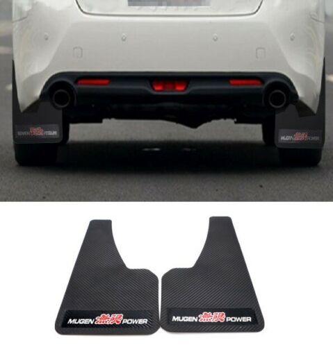 2Pcs UNIVERSAL MUGEN 3D CARBON FIBER CAR MUDFLAPS MUD GUARD MUDGUARDS FENDER