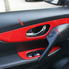 For Nissan Rogue 2014-20 ABS Red Carbon Fiber car inner door handle panel cover