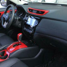 For Nissan Rogue 14-20 ABS Red Carbon Fiber Car Gear shift panel full set trim