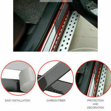 4pcs Universal Carbon Fiber Car Door Sill Scuff Plate Cover Panel Step Protector