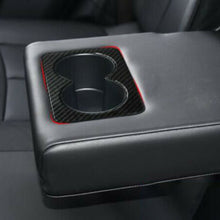 For Nissan Rogue 2014-2020 ABS Carbon Fiber Rear Row Water Cup Cover Trim 1Pcs