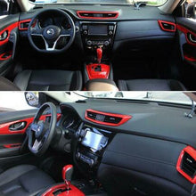 For Nissan Rogue 2014-2020 ABS Red Carbon Fiber Dashboard air outlets vent Trim