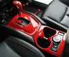 For Nissan Rogue 2014-2020 ABS Red Carbon Fiber car Gear shift panel&knob trim