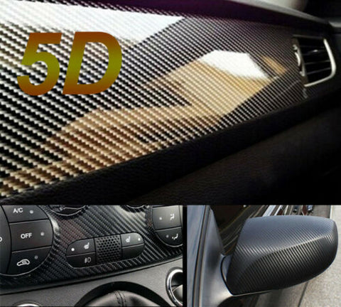 7D Car Interior Accessories Panel Black Carbon Fiber Vinyl Wrap Sticker 12