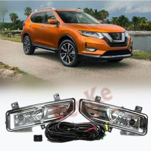 FIT for 2017-2020 Nissan Rogue Front fog lamp Kit w/Bulb Switch Cable 1set