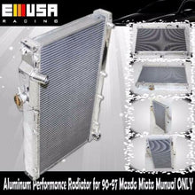 2" Dual Core Aluminum Performance Racing RADIATOR for 90-97 Mazda Miata Manual