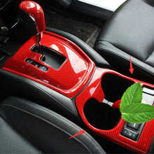 For Nissan Rogue 14-20 GL ABS Red Carbon Fiber Gear shift Water cup panel trim