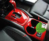 For Nissan Rogue 14-20 GL ABS Red Carbon Fiber Gear shift Water cup panel trim
