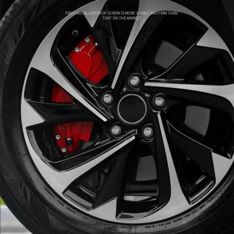 4Pcs 3D Style Car Universal Disc Brake Caliper Covers Front & Rear Kit RED