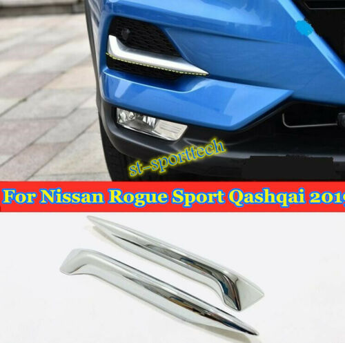 For Nissan Rogue Sport Qashqai 2020 Front Fog Light Lamp Cover Trim Eyelid Strip