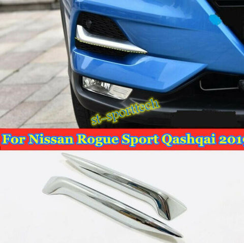 For Nissan Rogue Sport Qashqai 2020 Front Fog Light Lamp Cover Trim Eyelid Strip
