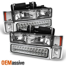 Fit 1994-98 Chevy C10 C/K Suburban Tahoe Silverado Headlights +LED Bumper+Corner