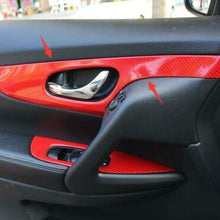 For Nissan Rogue 2014-20 ABS Red Carbon Fiber car inner door handle panel cover