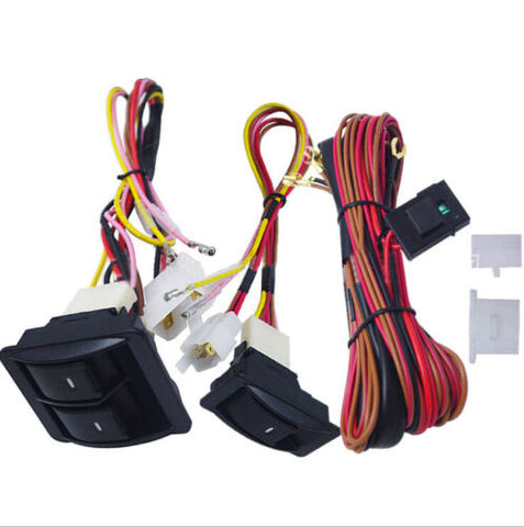 1 SET Car Power Window Switch With 12V Wiring Harness Kit Universal