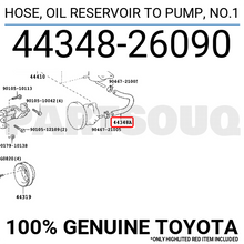 4434826090 Genuine Toyota HOSE, OIL RESERVOIR TO PUMP, NO.1 44348-26090