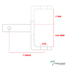 Topline 3.25" Drop Trailer Hitch Loaded Ball Mount 1.25" Receiver For Toyota T01