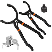 ZOENHOU 3PCS Universal Oil Filter Wrench Set,10-Inch 12-Inch Adjustable Oil Filter Pliers,3 Jaw Oil Filter Wrench Tool